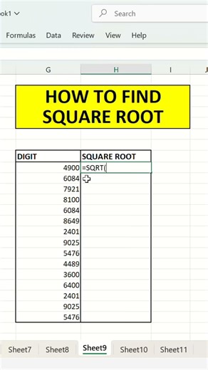 Learn how to find square root using SQRT function in Excel #excel #exceltips #exceltutorial #learn