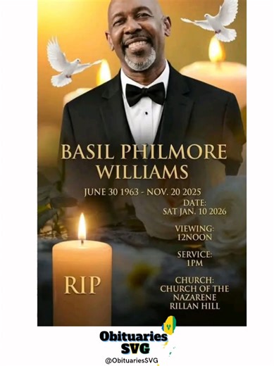Basil P. Williams #ObituariesSVG #Obituaries #SVG #stvincent #Funeral