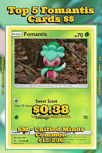 Top 5 RAREST Fomantis Pokémon Cards! 🌿✨ #pokemon #top5 #tcg #pokémon #pokemontcg #pokemoncards