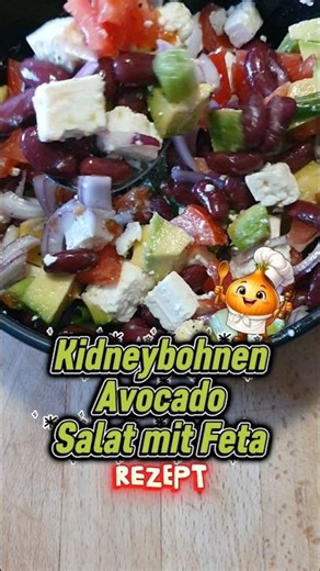 Kidneybohnen Avocado Salat mit Feta Rezept 😋 #salat #rezept #schnell #einfach #foodtok
