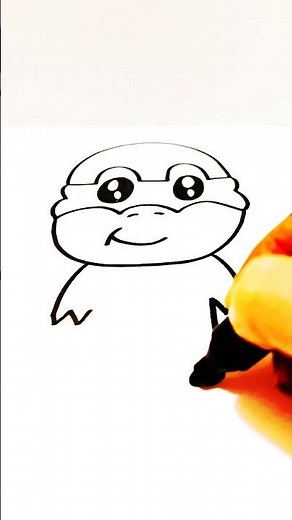 ⏮️ How to draw a easy Cartoon Turtle step by step #art #shorts