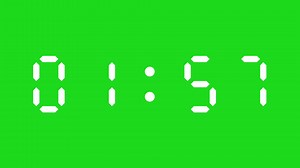2 minute countdown digital timer animation on green screen. Pro Video