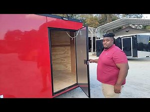 7X12 Enclosed Trailer From Nationcraft Shown In RED & BLACKOUT Package