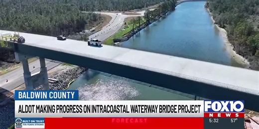 New Intracoastal Waterway bridge project nears summer completion in Baldwin County