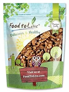Food to Live - California Walnuts, 2.5 Pounds Halves & Pieces, Raw, Unsalted, Shelled, Kosher, Vegan, Sirtfood, Bulk. Rich in Omega-3 Fatty Acids, Protein