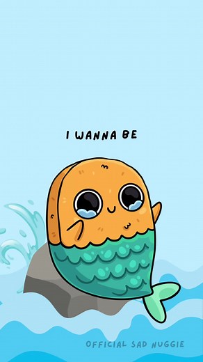 98K views · 5.5K reactions | I wanna be 隆‍♀️ Part of this world (Adult version) Original audio #relatable #sadnuggie #mermaidlife #littlemermaid #millenials #funnyvideos | Sad Nuggie | Facebook