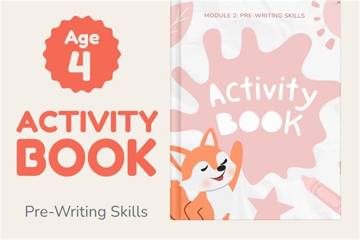 Pre-writing Activity Book for Age 4 | Line Tracing & Shapes Practice | Module 2 Printable PDF - Etsy