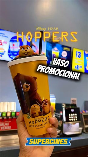 HOPPERS VASO PROMOCIONAL SUPERCINES ECUADOR #hoppers #ecuador