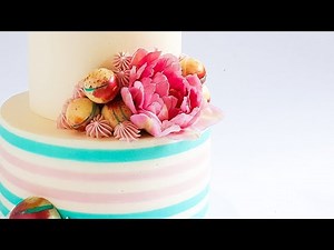 MULTICOLOUR elegant striped CAKE tutorial- Rosie's Dessert Spot