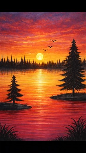 This Sunset Painting Will Calm Your Mind 🌅🎨