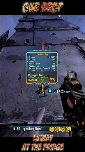The BIGGEST Magazine Pistol in Borderlands 2! 🟢 Legendary Gub Drop #shorts
