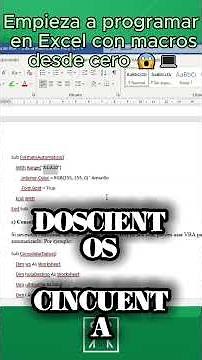 Introducción a VBA en Excel MACROS | Primeros pasos en programación VBA