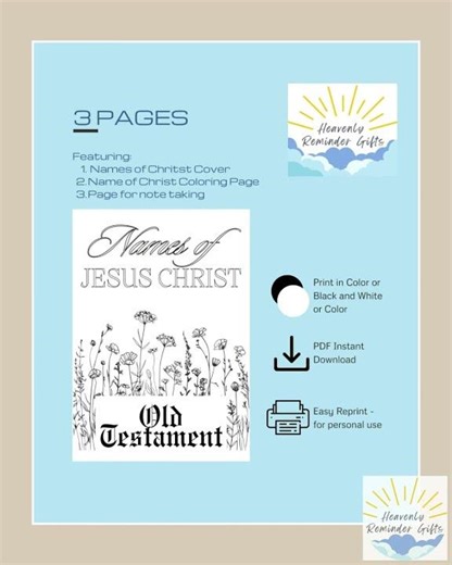 I Am Bible Coloring | Genesis 28:15 Page to Color Name of God Printable | Bible Study Scripture A...