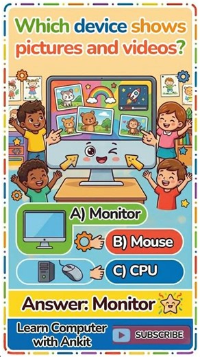 Which Device Shows Pictures and Videos? | Computer Basics for Kids🥳