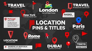27 Animated Map Pins with Text Labels for Premiere Pro 2022  MOGRT