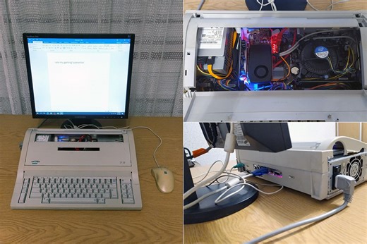 Modder Turns Old Matrix Typewriter Into a Functional Gaming PC