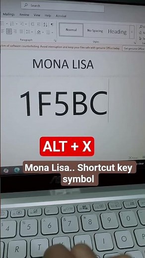 Mona Lisa 😜symbol shortcut key......