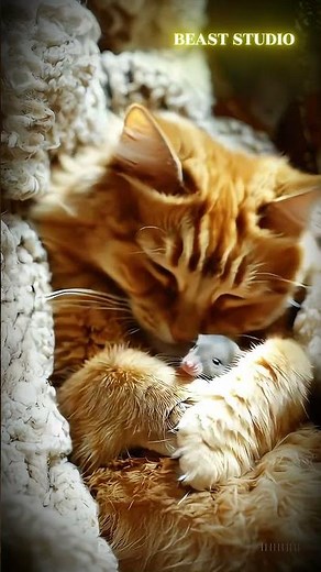 Cat and Mouse: Best Friends Sleeping Together 🐱🐭