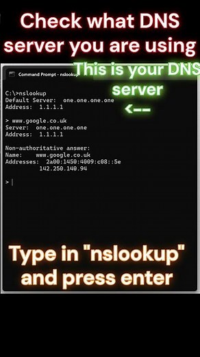 Check what DNS server you are using using CMD #windows #cmd #dns