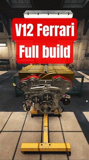 Lets build a Ferrari V12 Engine | Car Mechanic Simulator 🎮 #ferrari #enginebuild #shorts #timelapse
