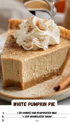 6.2K views · 26 reactions | A beautifully mild and sweet twist on the classic! This White Pumpkin Pie is creamy, smooth, and perfect for your holiday table. #WhitePumpkinPie #PumpkinPie #ThanksgivingDessert #FallBaking #PieRecipe #HomemadePie #ThanksgivingPie | Recipes all time | Facebook