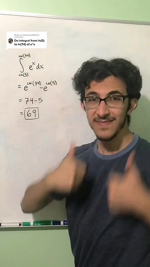 Replying to @luiscavazos9302 This integral evaluates to 69. #math #calculus #fyp #foryou #integral #exponential