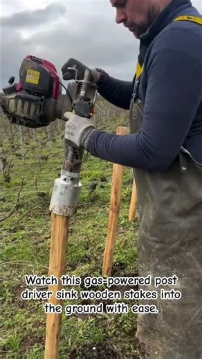 Effortless Efficiency: Power-Driving Vineyard Posts 🍇🪵