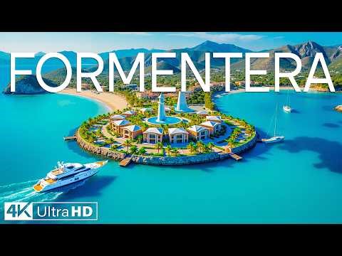 Formentera [4K] 🌊 Crystal Beaches & Coastal Cliffs Drone Views Ultra HD ✨