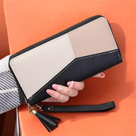 Womens Long Zipper Wallet | PU Leather Purse With Card Holder Coin Pocket | Fashion Ladies Handbag Wallet - Etsy