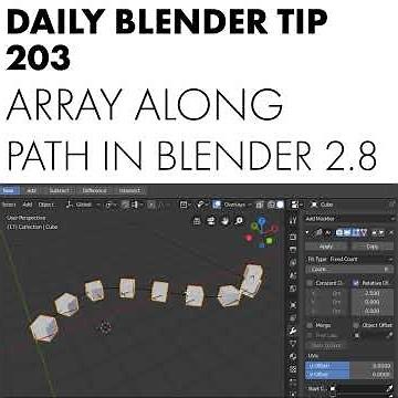Daily Blender Tip 203 - Repeat object along curve or path with an Array in Blender 2.8