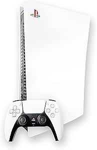 PS5 Logo Underlay Sticker for PlayStation 5 Console & PS Logo Vinyl Decal Sticker for DualSense Controller (Classic Retro-Look Color) - 2 Packs