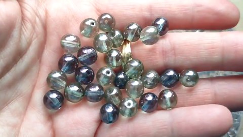 Czech Glass Round Beads, 8mm Green Gray Glasperlen Jewelry Making Beads - Etsy