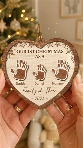 Our 1st Christmas Family - Personalized Freeshape 2-Layered Wood Ornament