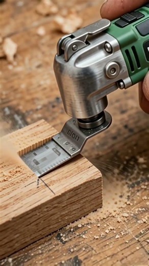 Tiny Oscillating Tool Cutting Wood 🔥 World’s Smallest Multi-Tool #shorts