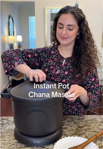 Instant Pot Chana Masala 3 cans chickpeas or 1.5 cups dried soaked overnight (if not soaked, cook time provided below) Neutral oil 1 onion chopped 1 tablespoon ginger paste 1 tablespoon garlic paste 2 tablespoons tomato paste 1/2 tbsp garam masala, I used the one from my line Fadwa Masala 1 tbsp coriander 1/2 tbsp cumin 1 tsp turmeric 2 tsp kashmiri red chili 1.5 tsp salt 1 tsp black pepper 1 tsp dry mango powder (amchur) can substitute chaat masala Finish with kasoori methi Fresh chopped Cilant