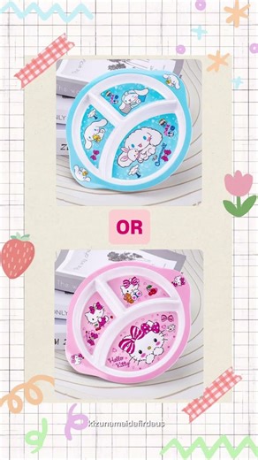 Makan pake piring ini lucu banget 😆 #kawaii #cute #sanrio #cinnamoroll #hellokitty