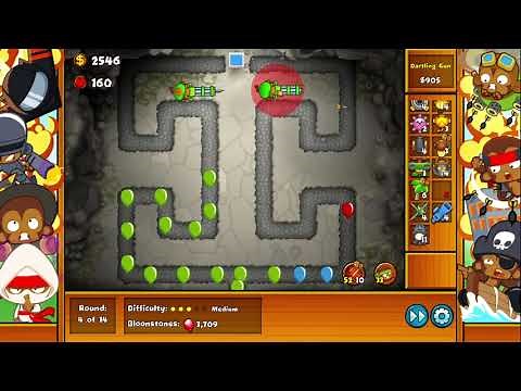 bloons monkey city bloonprint hideout walkthrough - tier 2s only and no lives lost