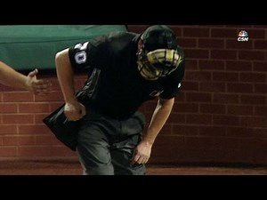 STL@PHI: Umpire Reyburn shaken up on a foul ball
