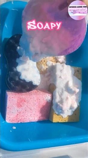 ASMR 🫧 Soaked Dove & Lux soap 🤍 #shorts #asmrsponge #soap