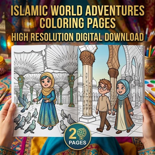 Islamic Kids Coloring Pages, Muslim Coloring Book, Muslim Activity Book, Printable Mosque Coloring, Ramadan Craft PDF, Eid Gift for Children - Etsy