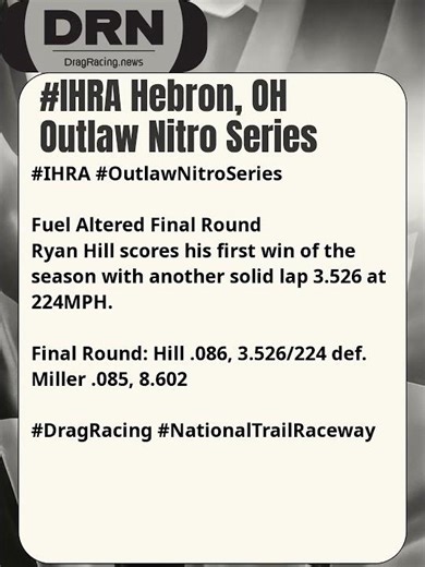 #IHRA #OutlawNitroSeries Fuel Altered Final Round