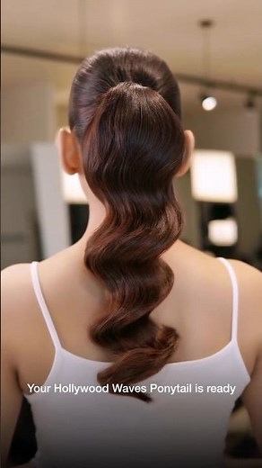 Learn the Hollywood Waves to Sleek Ponytail Look | Step-by-Step Hair Tutorial 💖