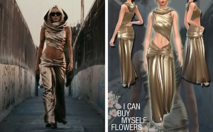 Sims Service: Miley Cyrus - Flowers dress | vestido