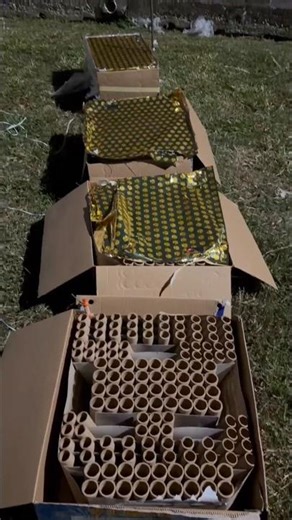 fireworks cake show set-up