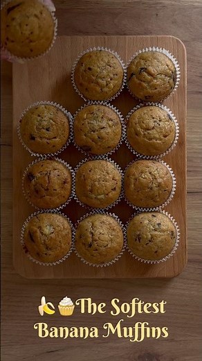 🍌🧁 The Softest Banana Muffins