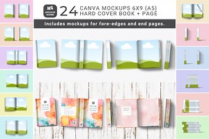 Book Mockup Kit for Canva Hard Cover, a Books & Magazine Mockup by Mockup Scene