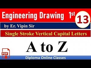 Single Stroke Vertical Capital Letter A to Z // Engineering drawing -1st // by Er. Vipin Sir