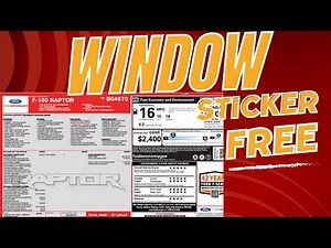Get A Window Sticker For Your Vehicle - Monroney Label - Free