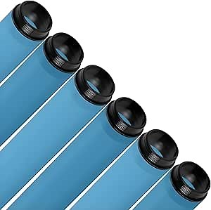 KASTLITE T8 LED/Fluorescent Light Tube Guard with End Caps - 46-3/8" Lamp Diffuser Covers & Safety Sleeves, Ocean Blue Protective Plastic Bulb Replacement Covering, Overhead Lighting Accessory, 6 Pack