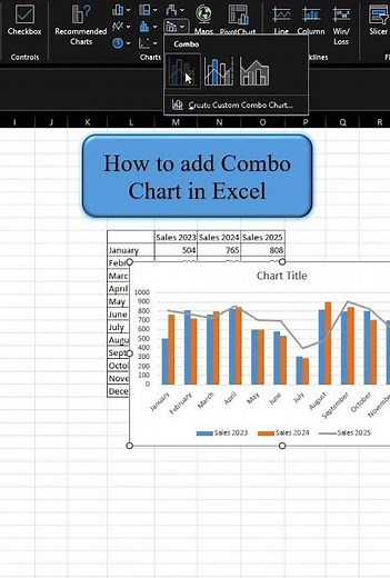 How to add Combo Chart in Excel 📈🙂